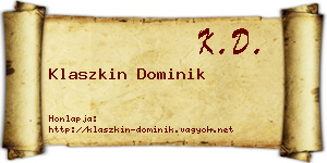 Klaszkin Dominik névjegykártya