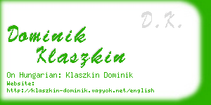 dominik klaszkin business card